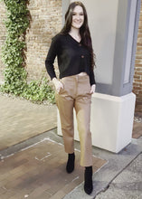 Load and play video in Gallery viewer, Vegan Leather Pintucked Cropped Leg Pants
