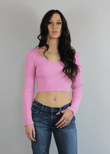 Load image into Gallery viewer, Shopabundantia Tops Lace up Back V-Neck Crop Top
