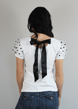 Load image into Gallery viewer, In2You Shirts &amp; Tops Polka Dot Puff Sleeve Bow Blouse, White
