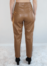 Load image into Gallery viewer, Aaron &amp; Amber Pants Vegan Leather Pintucked Cropped Leg Pants
