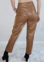 Load image into Gallery viewer, Aaron &amp; Amber Pants Vegan Leather Pintucked Cropped Leg Pants
