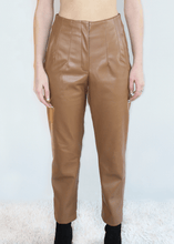 Load image into Gallery viewer, Aaron &amp; Amber Pants Small Vegan Leather Pintucked Cropped Leg Pants
